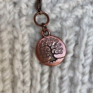 Tree of Life TierraCast Copper Progress Marker, Copper Zipper Pull, Knitting Crochet Accessories, Stitch Holder, Yarn Jewelry image 6