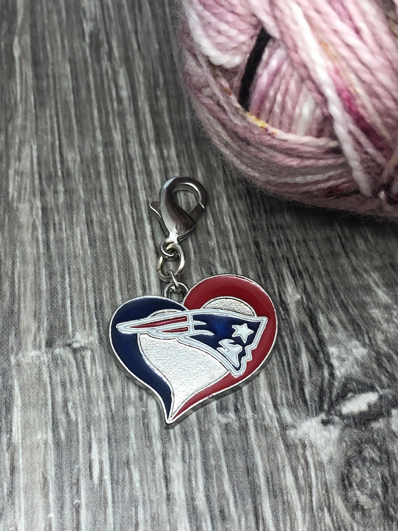 Football Marker Knitting Accessory Crochet Ideas Yarn Jewelry New England Patriots Inspired Charm