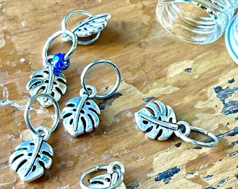 Marcadores de puntos de hoja de plata, accesorios de punto para regalo