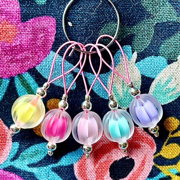 Colorful Acrylic StitchMarkers, Beads, Knitting Accessories, Notions for Knitters, Progress Keepers, Fun Knits, Yarn Jewelry