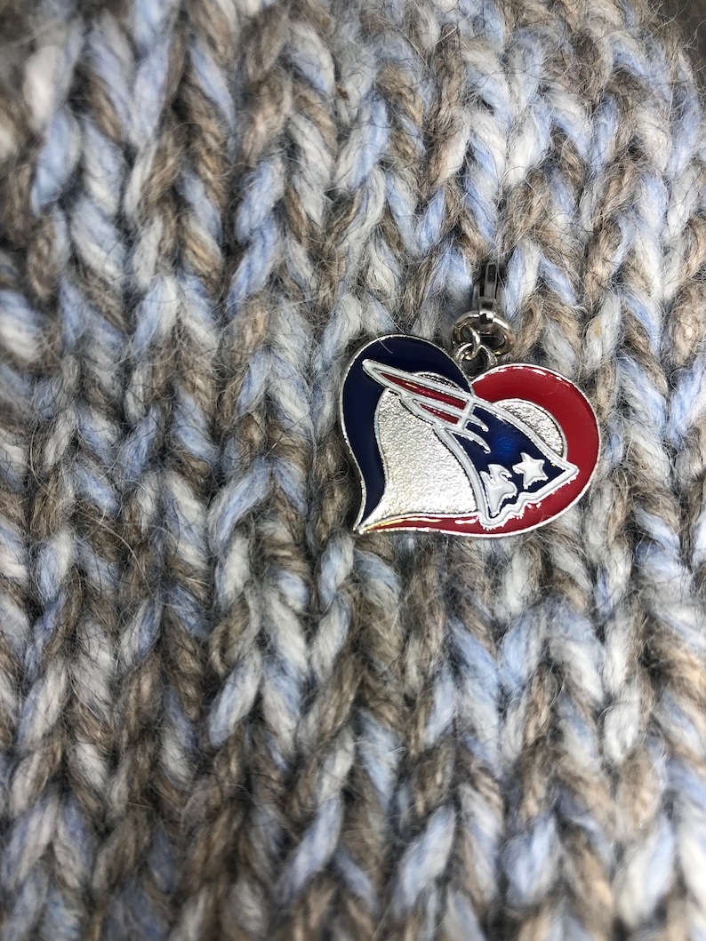 Football Marker Knitting Accessory Crochet Ideas Yarn Jewelry New England Patriots Inspired Charm
