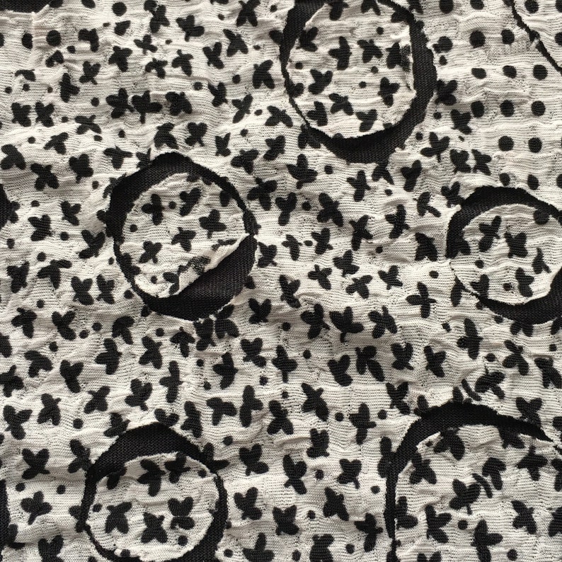 devoured double-sided distress,black and white,Polyester spandex 1.35 wide,#DET01