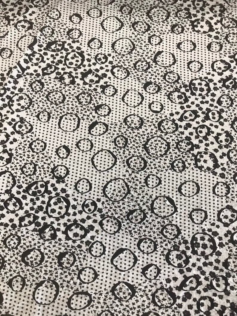 devoured double-sided distress,black and white,Polyester spandex 1.35 wide,#DET01
