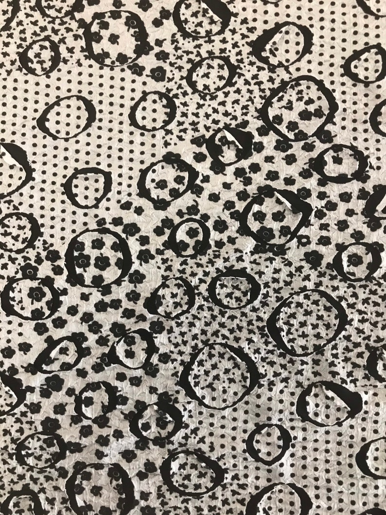 devoured double-sided distress,black and white,Polyester spandex 1.35 wide,#DET01
