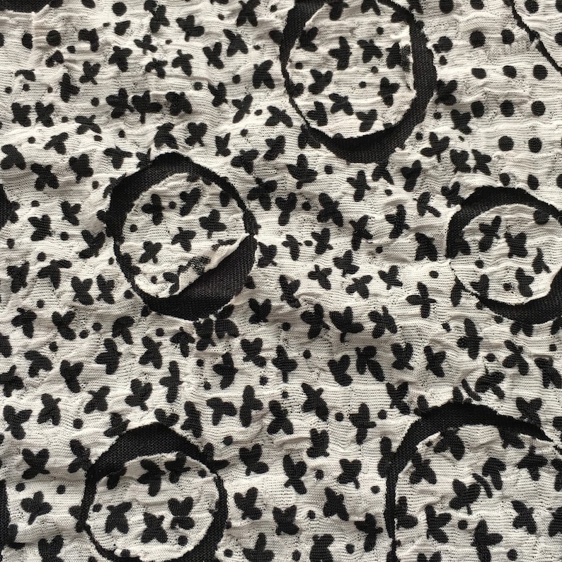 devoured double-sided distress,black and white,Polyester spandex 1.35 wide,#DET01