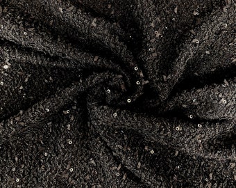 Polyester nylon Spandex #DE949 Black geometric stretch lace 1.55m wide