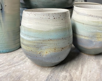 Ceramic Wine Cup, Misty Morning, Ceramic Tumbler