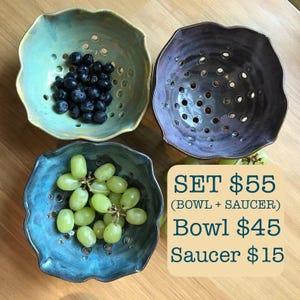 Ceramic Berry Bowls, SET/BOWL/SAUCER options- *check description for pricing*