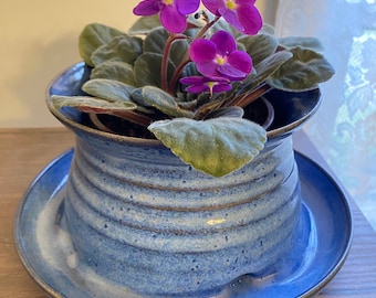 Handmade Ceramic African Violet Pot, Self Watering Planter, Custom Colors