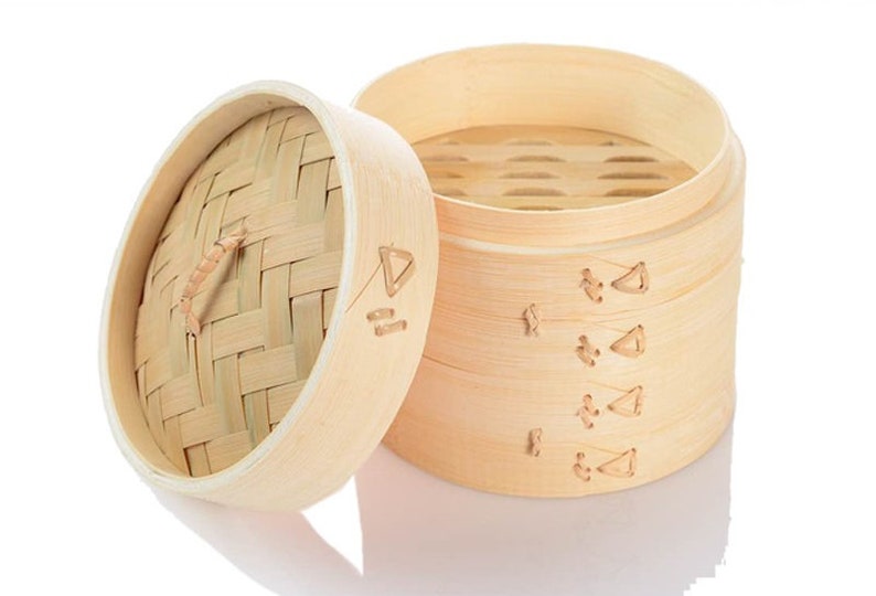 Chinese Bamboo Steamer 6Inch Set Bamboo Steamer Steamer Etsy
