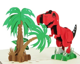 3d bottle cards,t-rex,prehistoric,trees,triceratops,history,colourful,pop out card,3d gift card,handmade card,3d,gift card,dinosaur