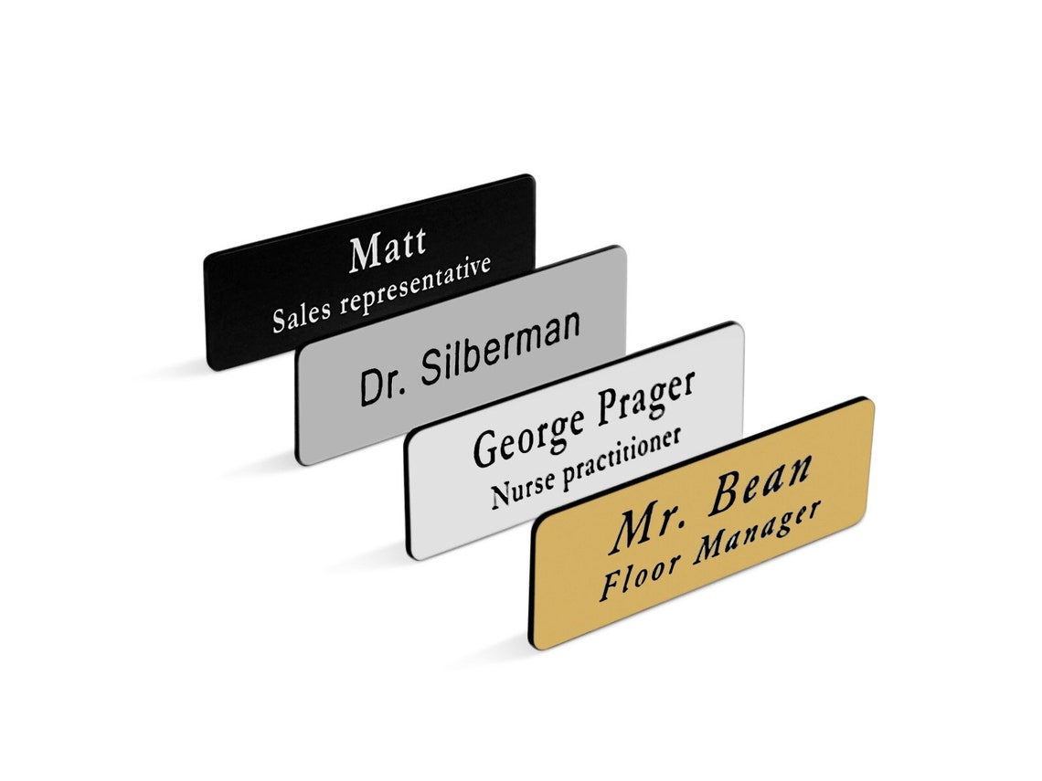 Custom Engraved Name Tag Badge for Business with Pin or Etsy