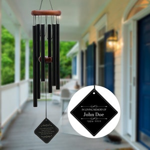 Personalized Memorial Wind Chimes, Large Remembrance Windchimes Loss of A Loved One, Sympathy & Funeral Gifts