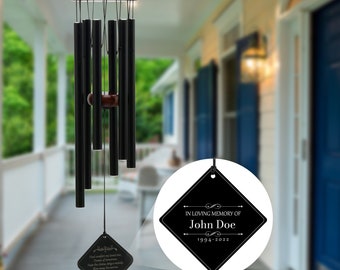 Personalized Memorial Wind Chimes, Large Remembrance Windchimes Loss of A Loved One, Sympathy & Funeral Gifts