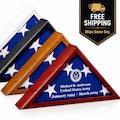 Personalized Military Flag Case, US Army Navy Burial Flag Box, Custom Veteran Display