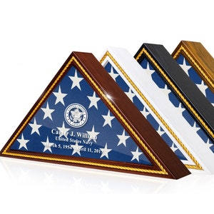 Personalized Memorial Flag Display Case for 5x9 Feet Burial and Presentation Flags