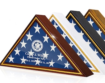 Personalized Memorial Flag Display Case for 5x9 Feet Burial and Presentation Flags