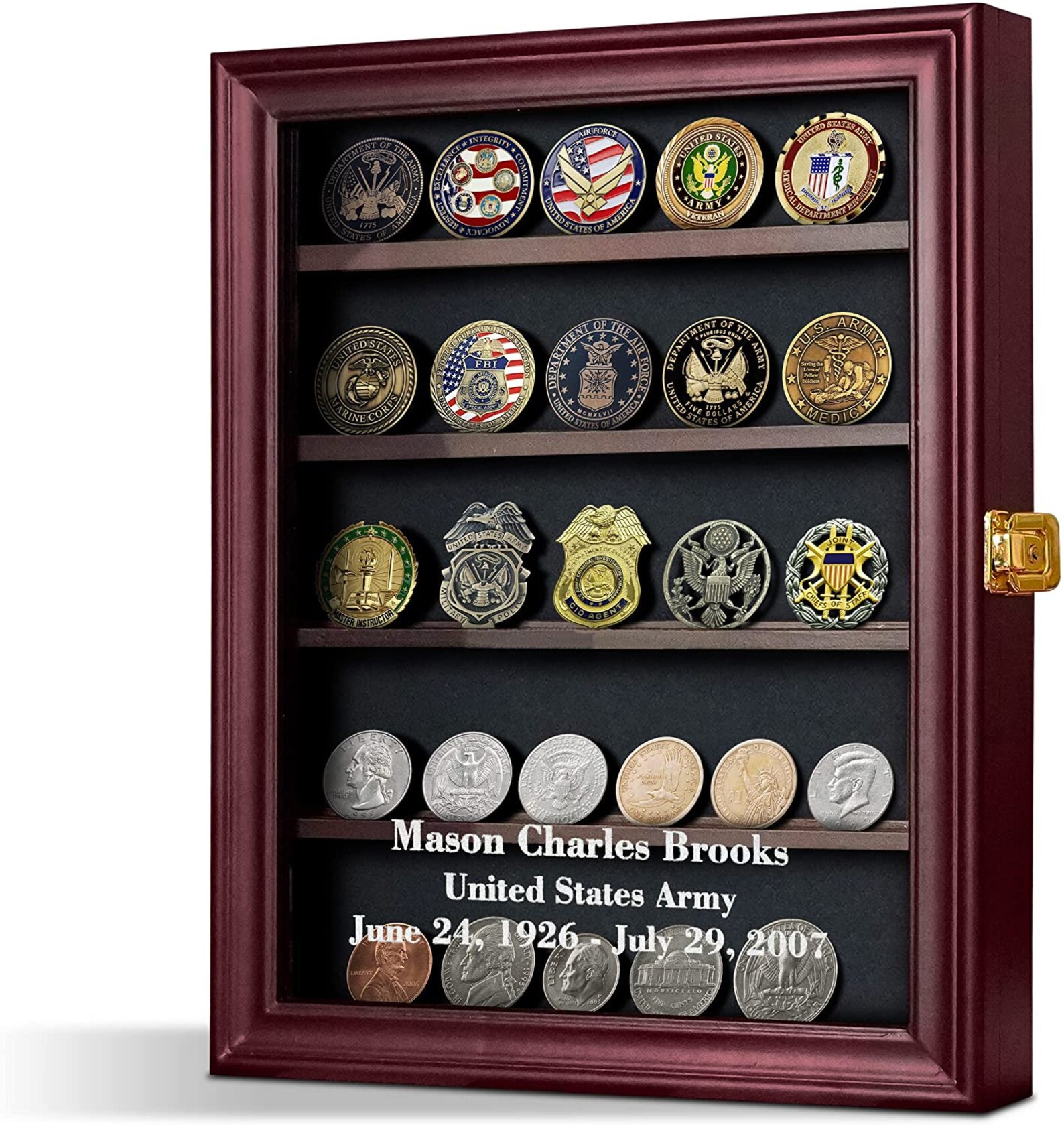 Personalized Military Coin Display Case & Medal Display Etsy