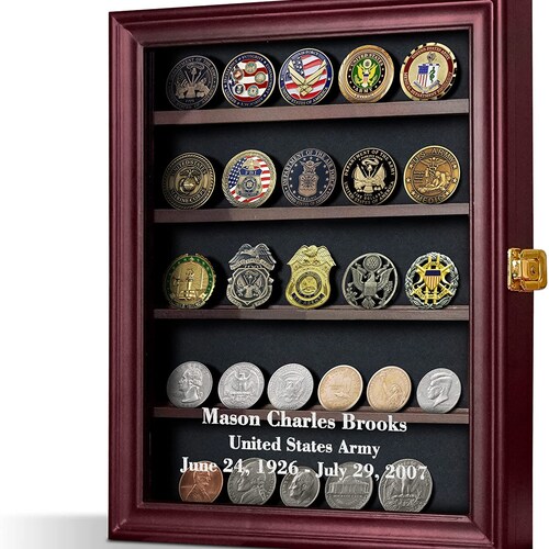 Personalized Military Coin Display Case & Medal Display Etsy