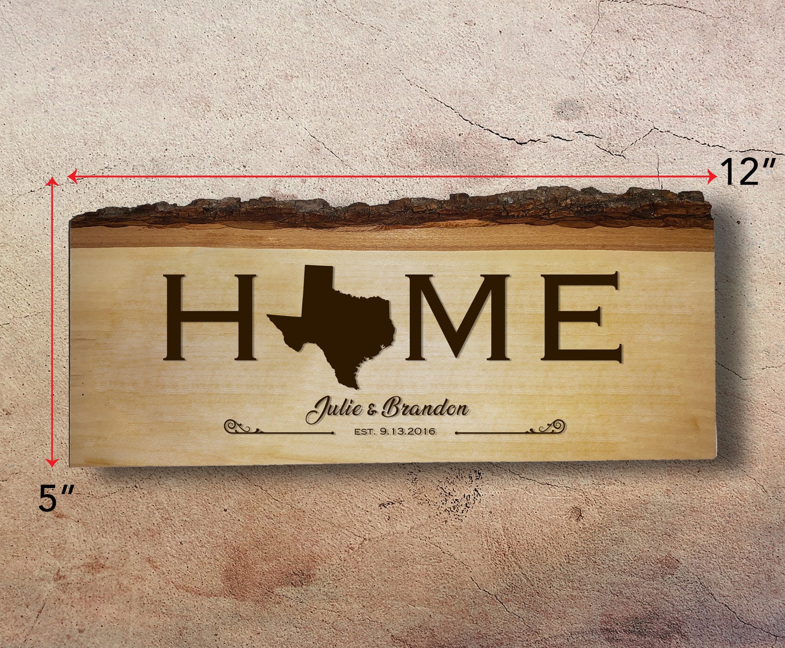 Personalized Wall Sign Engraved on 12 X 5 Wood Etsy