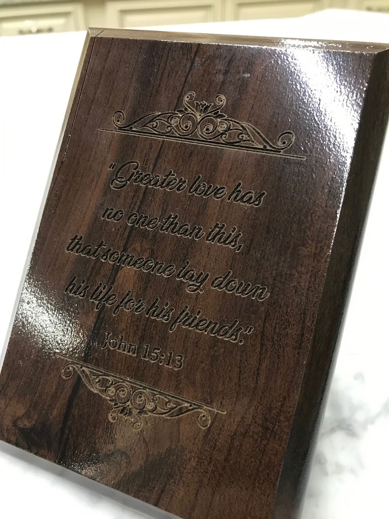 Personalized Engraved Bible Verses on Wood With Stand - Etsy