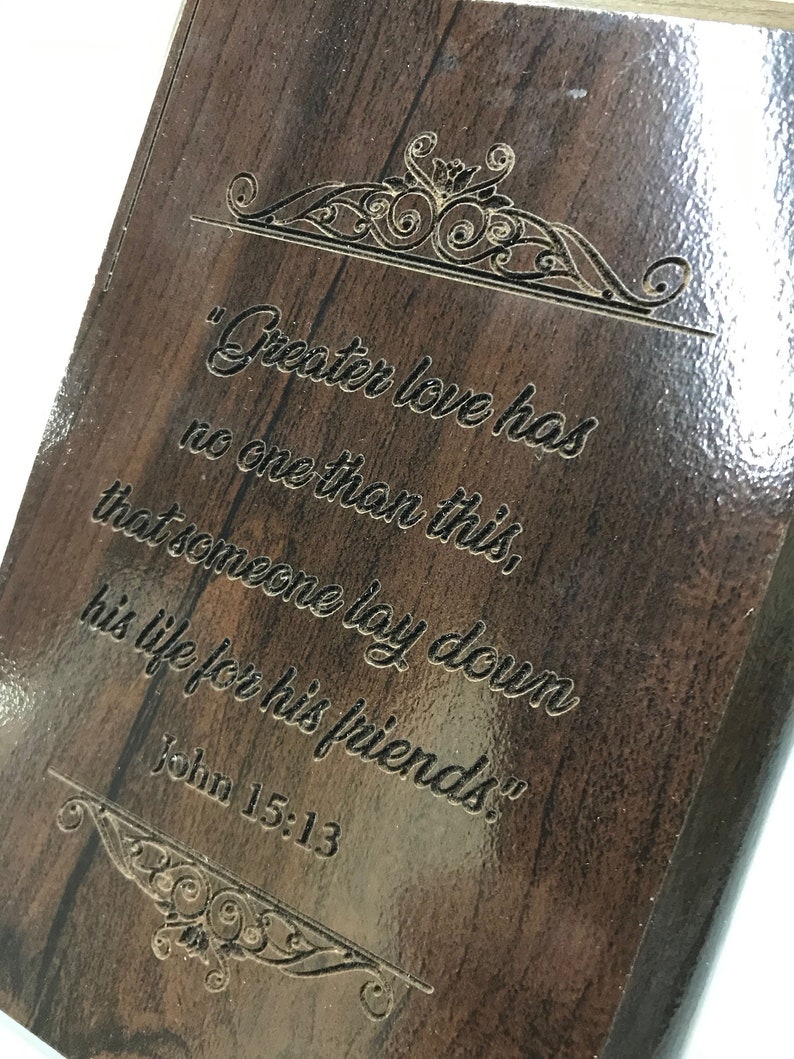 Personalized Engraved Bible Verses on wood with stand | Etsy