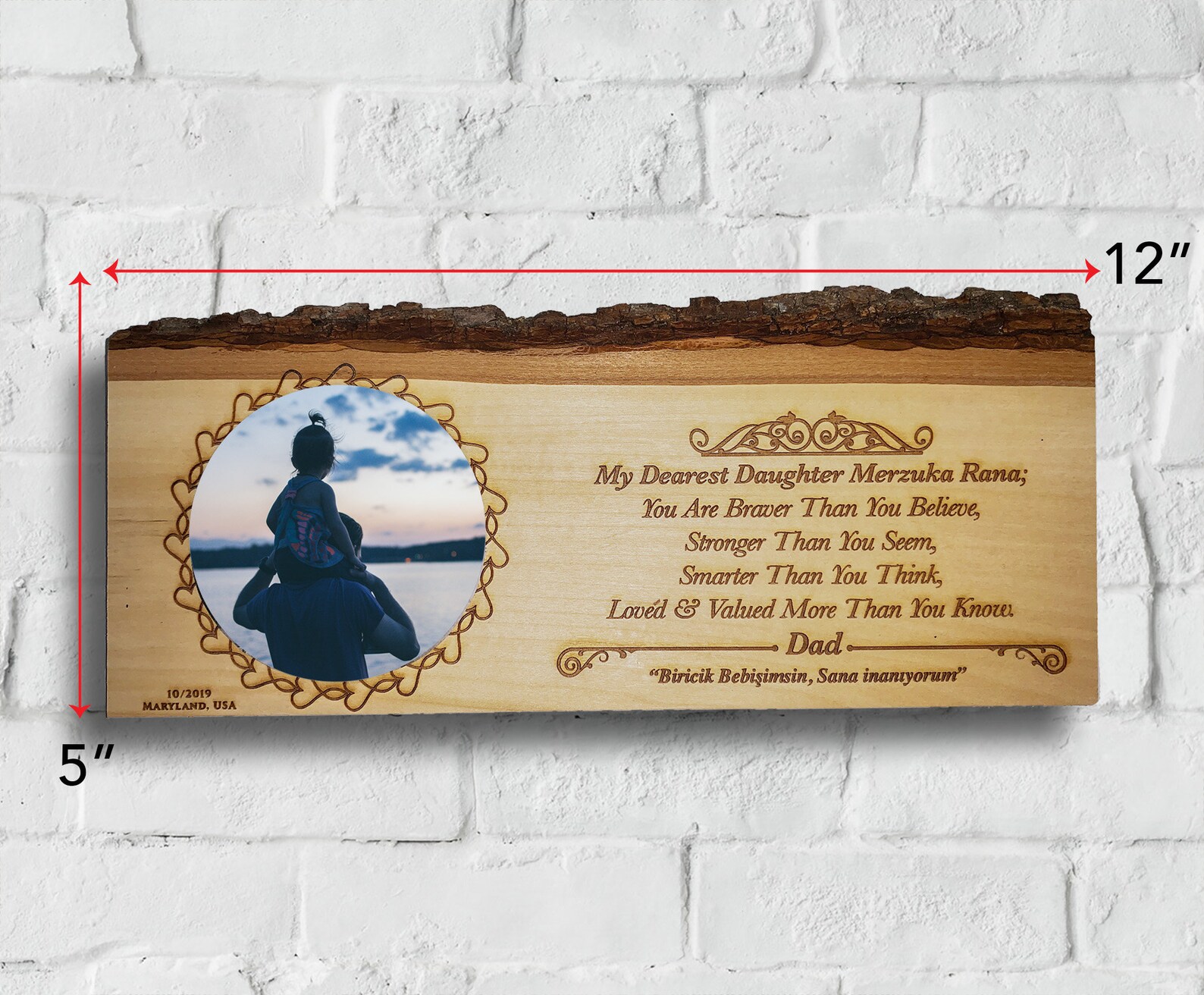 Personalized Wall Sign Engraved on 12 X 5 Wood Etsy