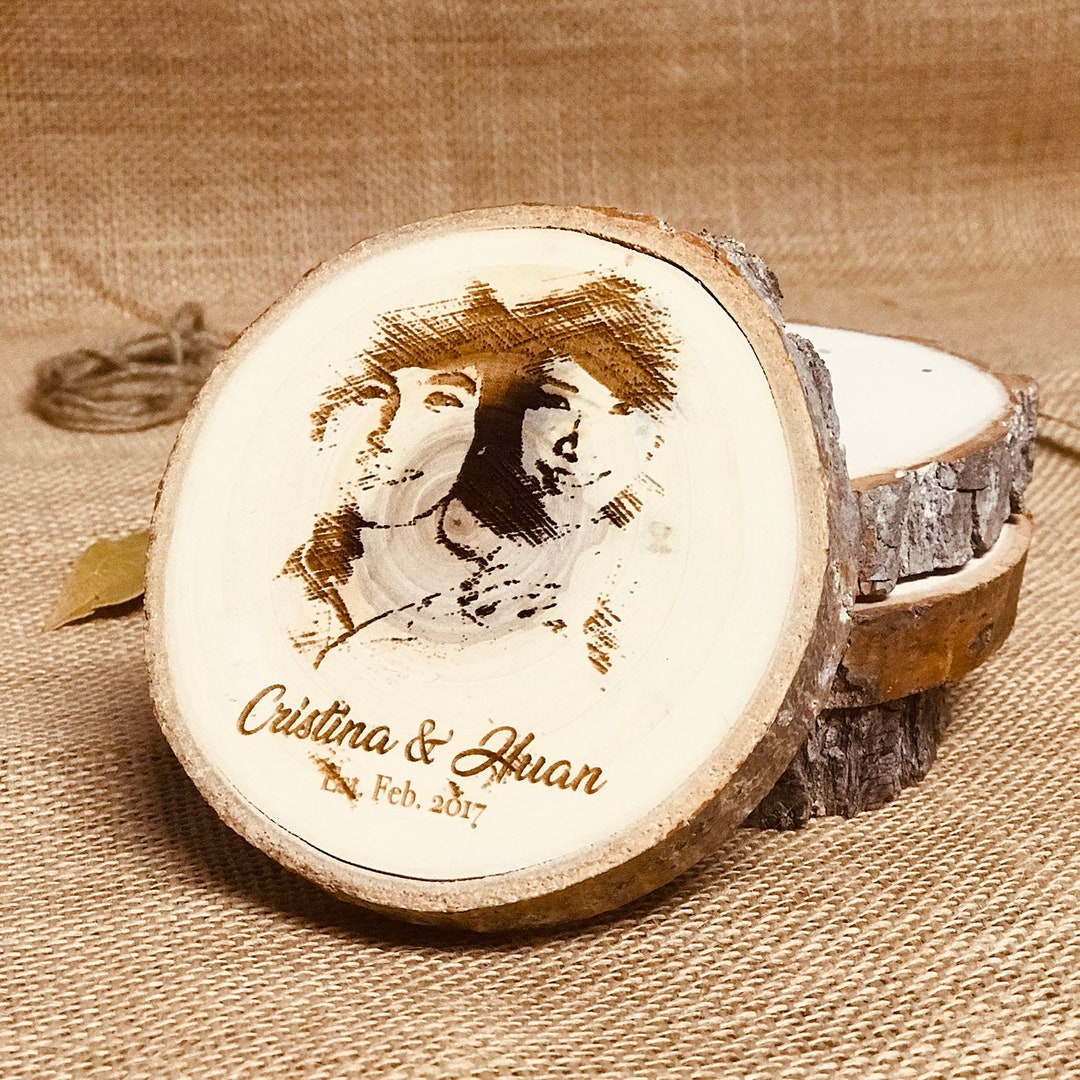 Rustic Coaster Graphics Pictures Engraving on Rustic Coaster, Personalized Housewarming Gift ...