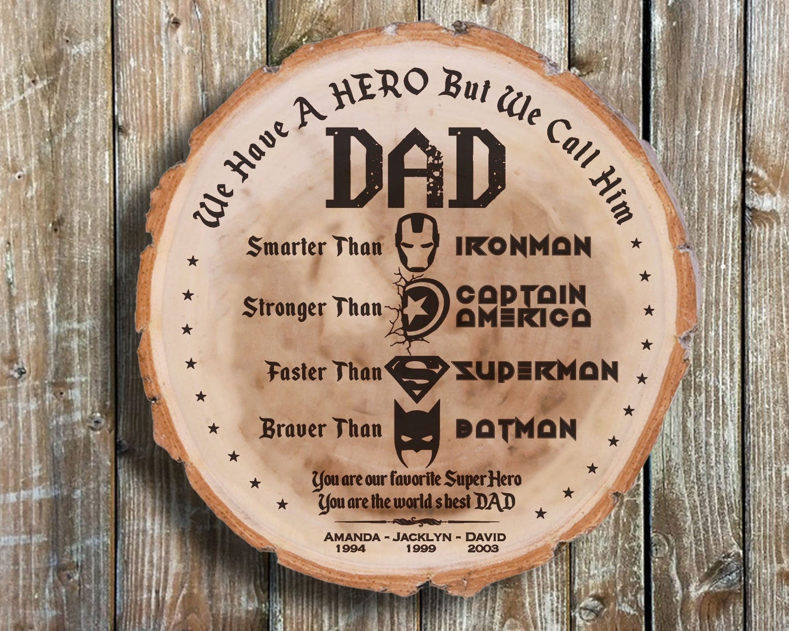 Dad Batman Wooden Plaque DAD Superhero Father`s day Gift DAD SIGN
