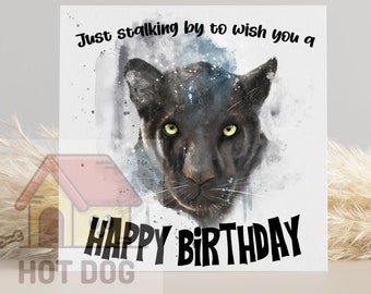 Black Panther Big Cat Birthday Card