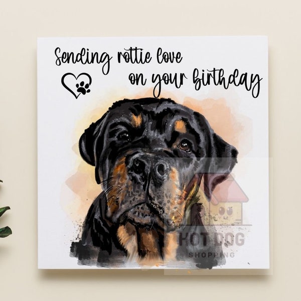 Rottweiler birthday greeting card