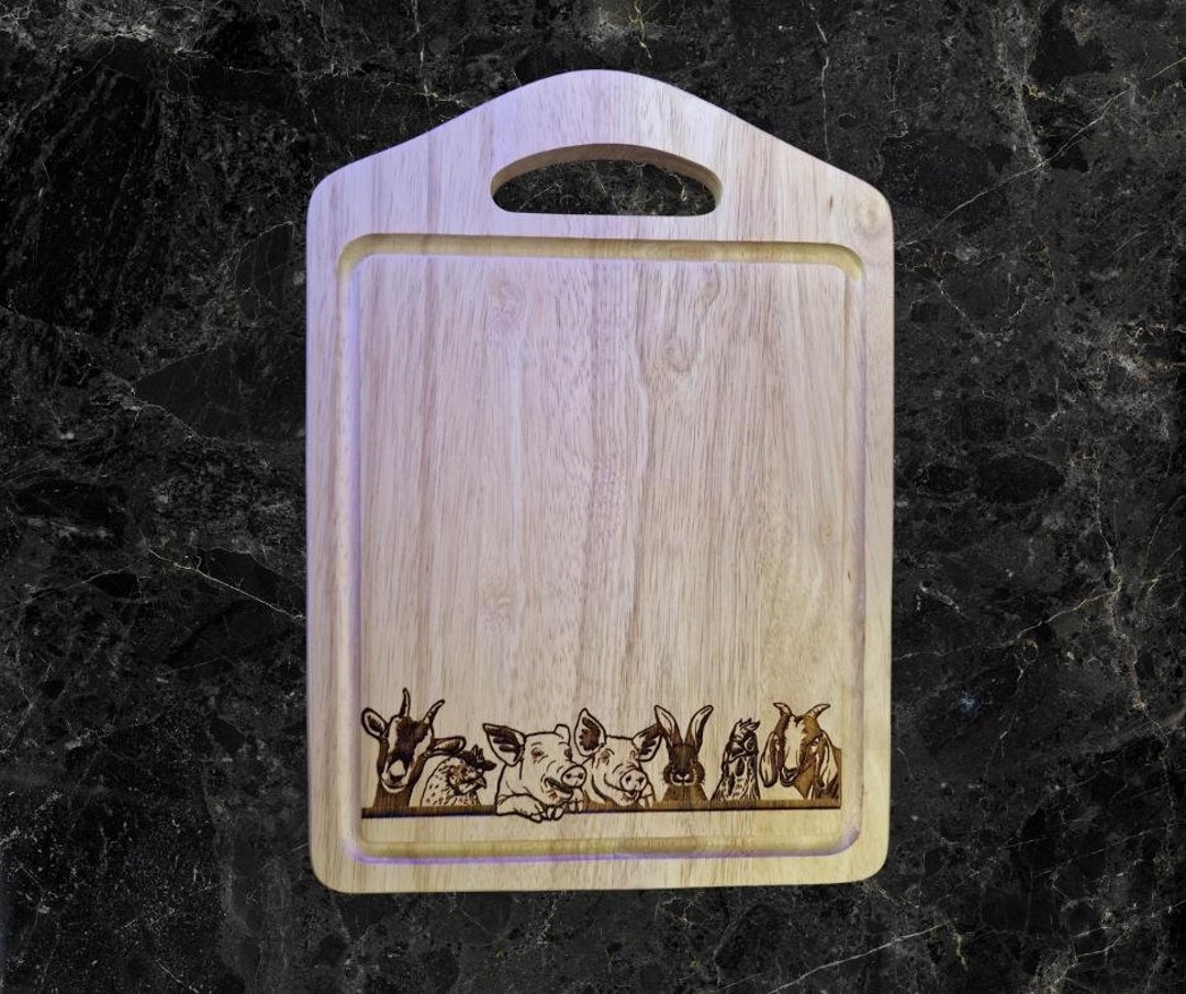 Farm Animals Kitchen Chopping Platter Serving Wooden Board Etsy