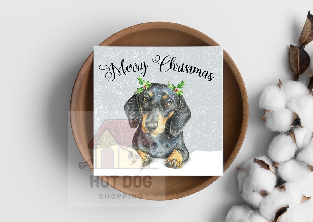 Dachshund Sausage Dog Christmas Card Etsy