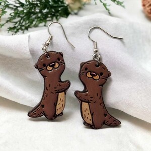 Otterly Adorable Otter Earrings - Handpainted