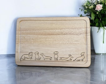 Dachshund Fine Line Minimalist Chopping Board  Kitchen Chopping Board Engraved Cheese Board Cutting Board Housewarming Gift Couples