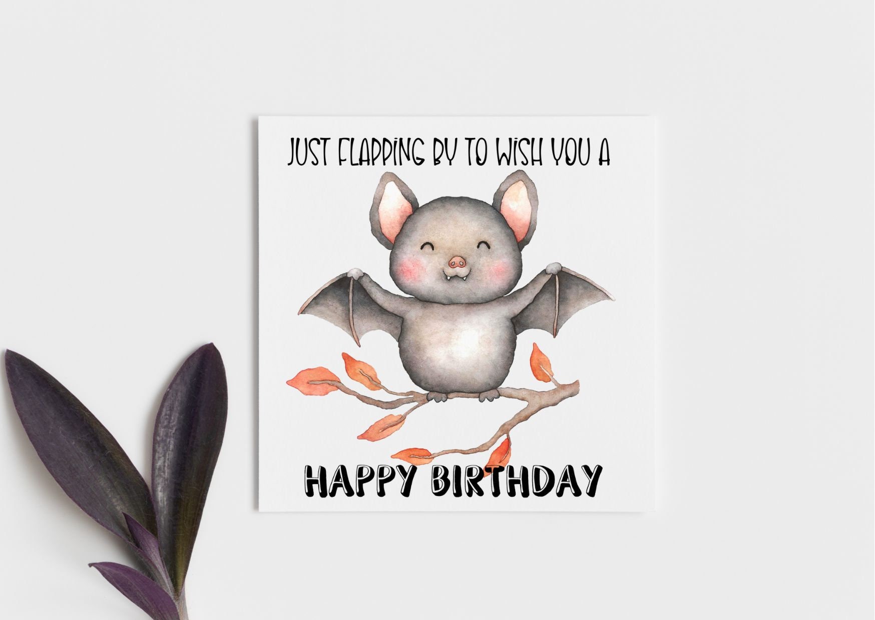 Cute Bat Birthday Card Etsy