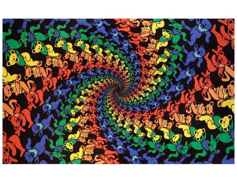 3D Grateful Dead Tapestry Dancing Bear Spiral Swirl Wall Art - Etsy