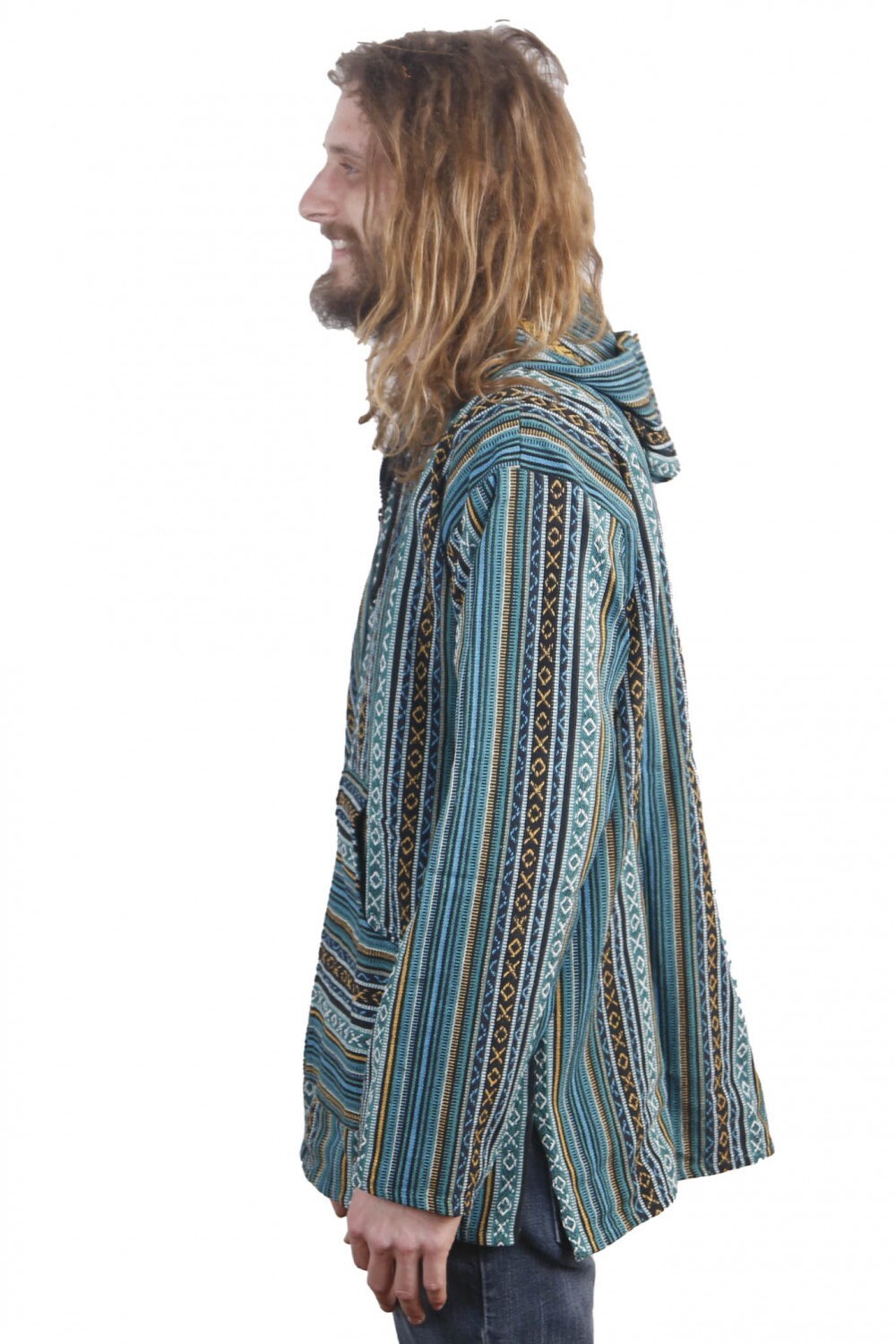 Woven Baja Hoodie Zip up Drug Rug Funky Hippie Hooded Jacket Etsy