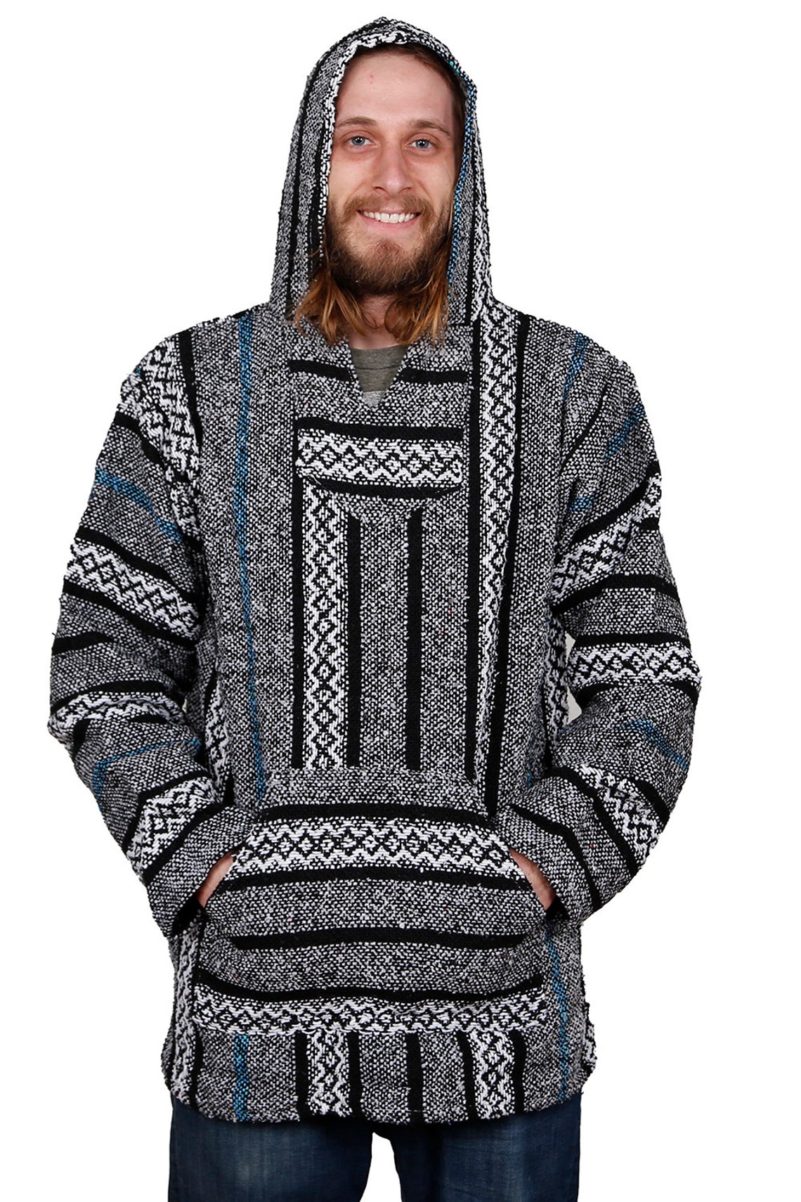 Baja Hoodie Pullover Drug Rug Hippie Hooded Jacket Size Small Etsy