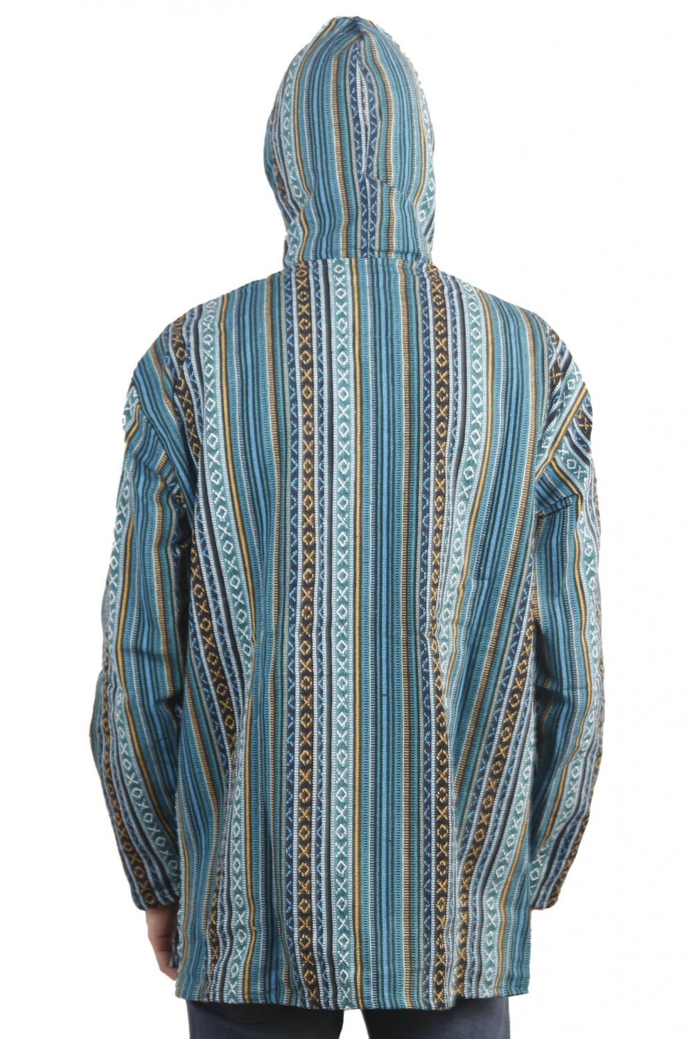 Woven Baja Hoodie Zip up Drug Rug Funky Hippie Hooded Jacket Etsy