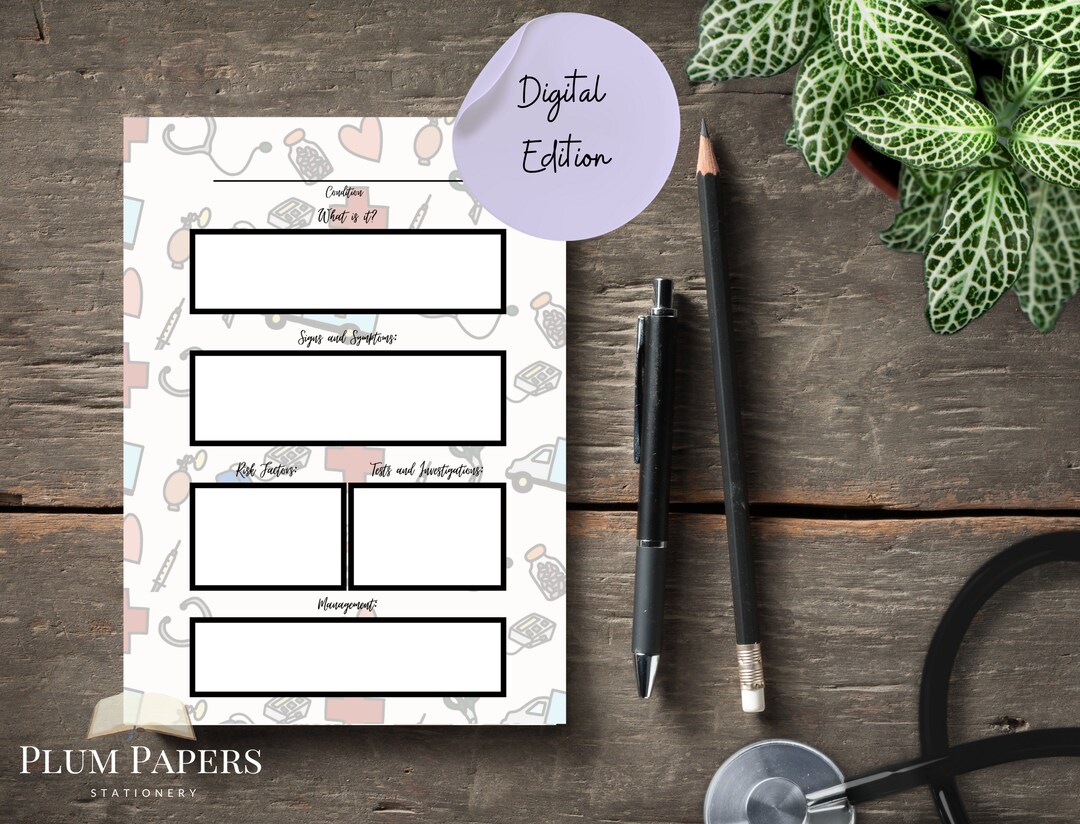 Paramedic Conditions and Diseases Notepad DIGITAL DOWNLOAD - Etsy