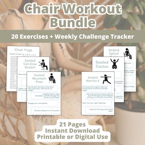 Chair Yoga Guide: Easy Chair Yoga, 30 Day Chair Pilates,  Easy Chair Workout for Seniors, Digital Fitness Tracker, 30 Day Chair Stretch