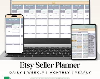 Etsy Seller Planner: Google Sheets Template, Profit Calculator (Digital Download)