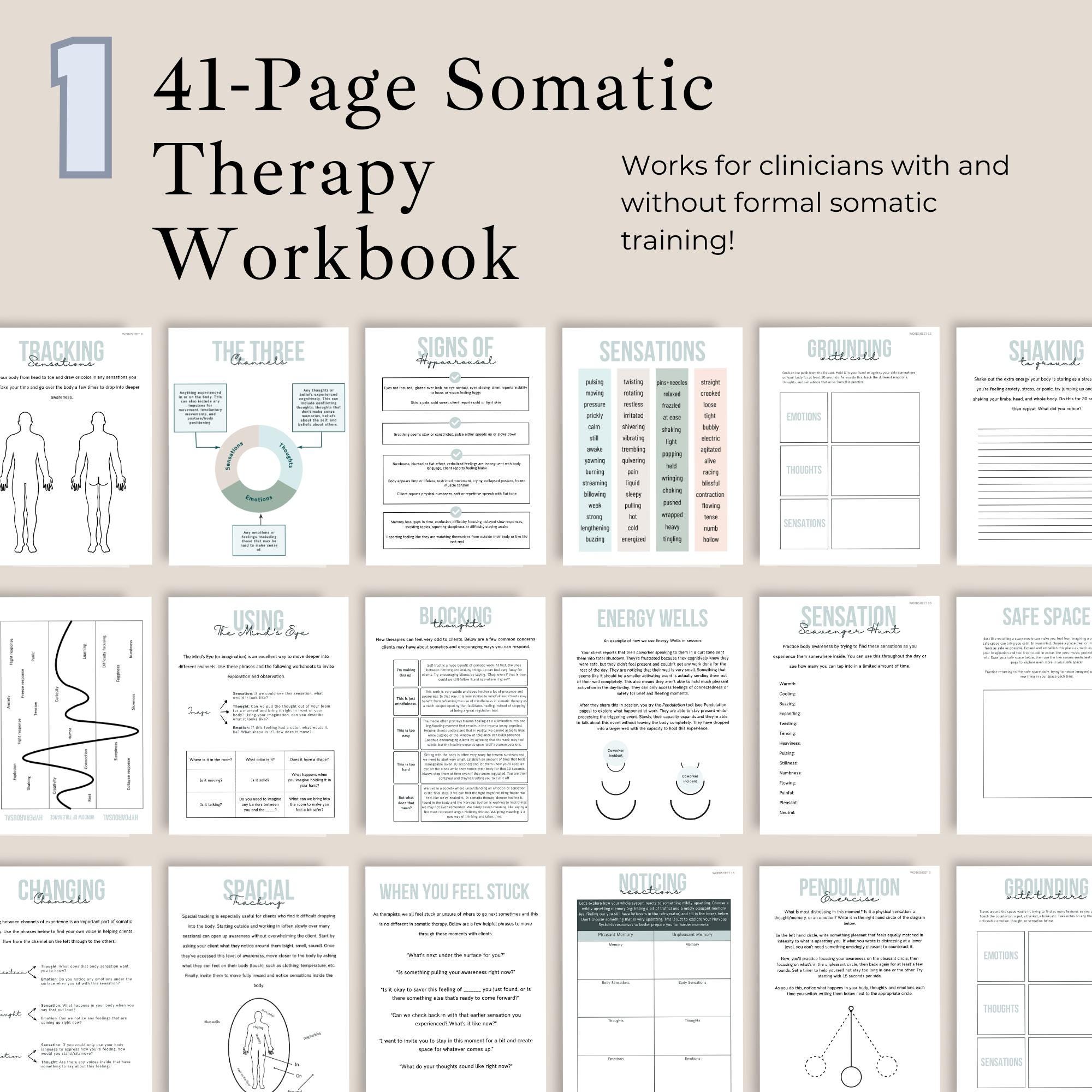 Somatic Therapy Toolkit: Workbook, Exercise Cards, Coping Skills ...