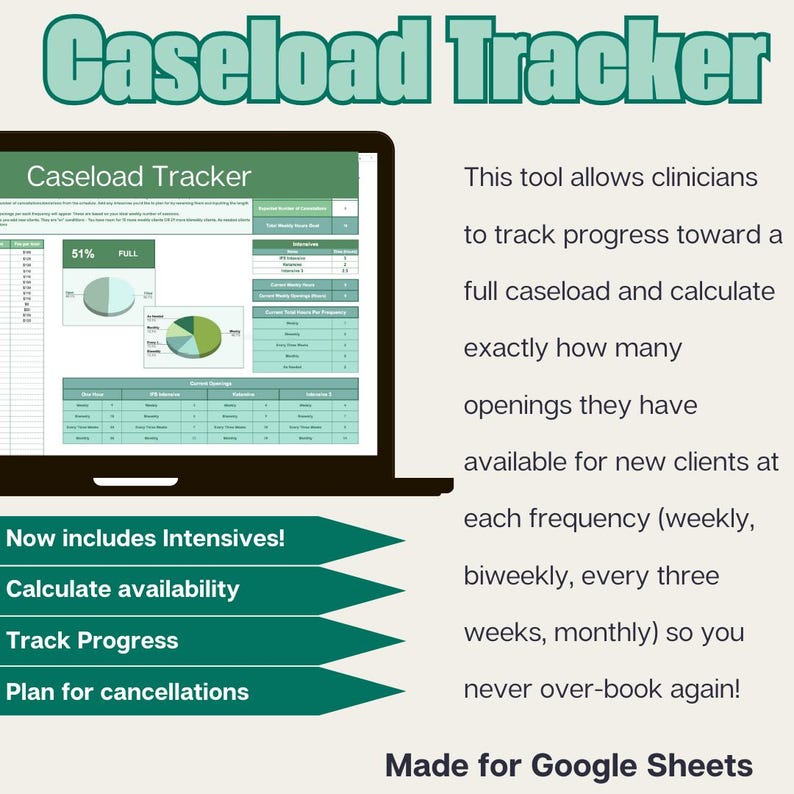 Therapy Group Practice Caseload Tracker | Bundle for Private Practice ...