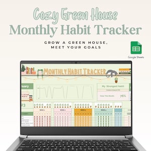 Habit Tracker Spreadsheet, Monthly Goals, Digital Planner, Monthly Goal Tracker, Daily Routine Template, Productivity Planner for 2025