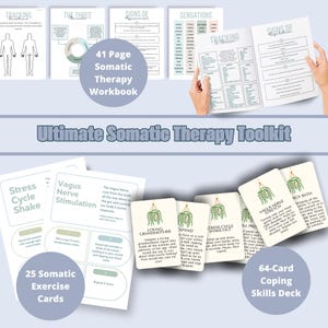 Somatic Therapy Bundle | Emotional Regulation Worksheets, Nervous System Healing, Trauma Coping Skills, Digital Download, Self-Care Tools