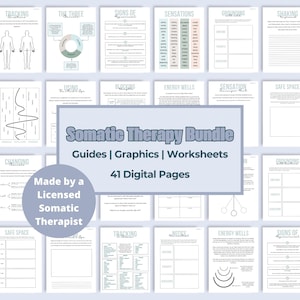 Somatic Therapy Workbook Bundle - Emotional Regulation Tools, Coping Skills for PTSD, Printable PDF, Polyvagal, Nervous System Toolkit