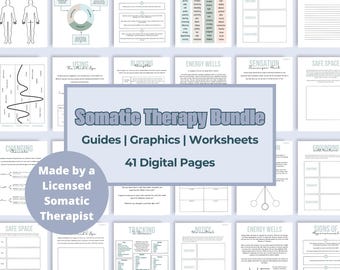 Somatic Therapy Workbook Bundle - Emotional Regulation Tools, Coping Skills for PTSD, Printable PDF, Polyvagal, Nervous System Toolkit