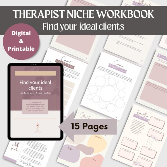 Ideal Client Niche Workbook for Therapists: Find Your Dream Clients (Digital Download, PDF)